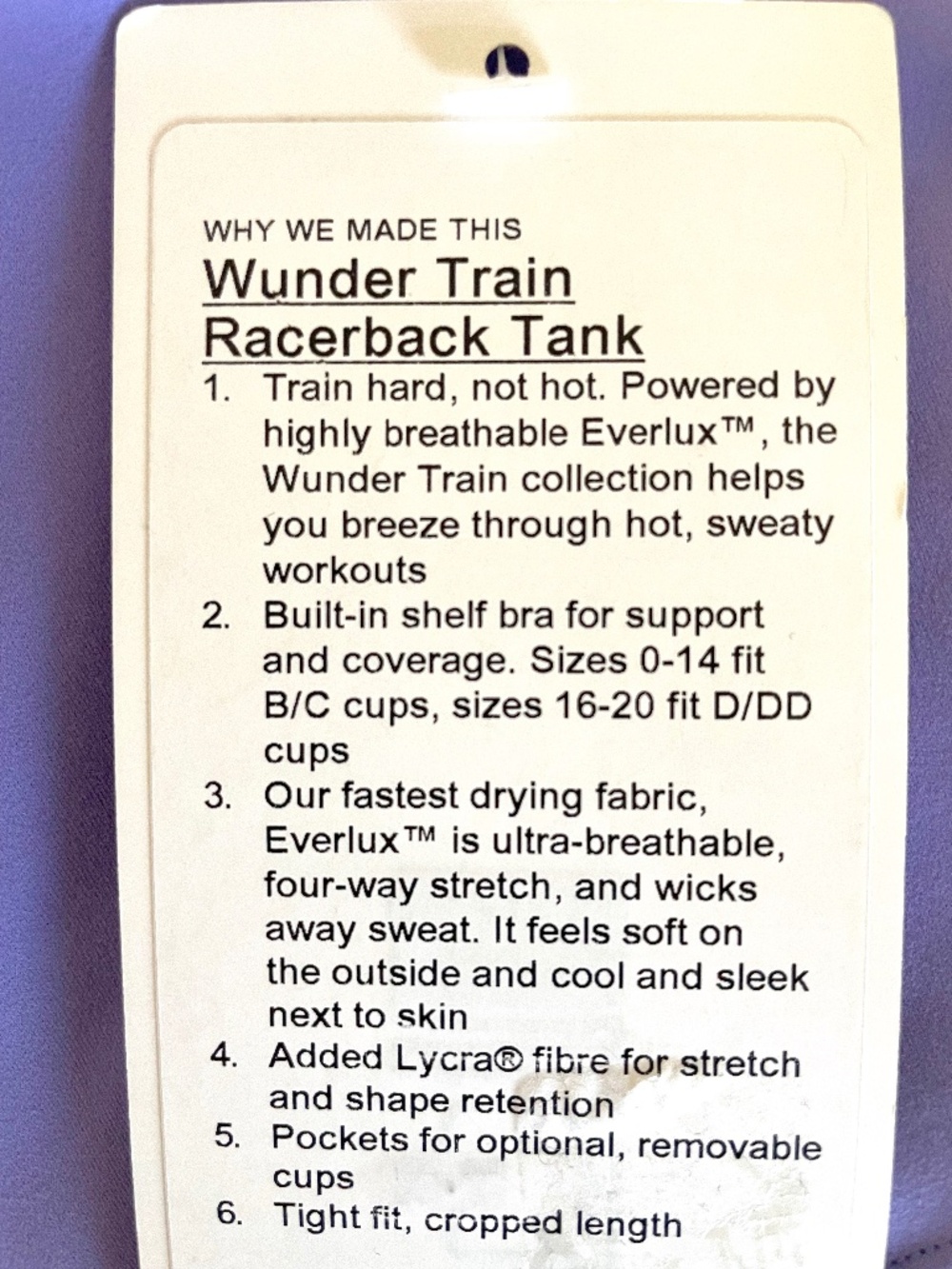 NEW*** Wunder Train Racerback Tank - Picture 4 of 5